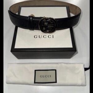 Gucci Black Leather Belt
